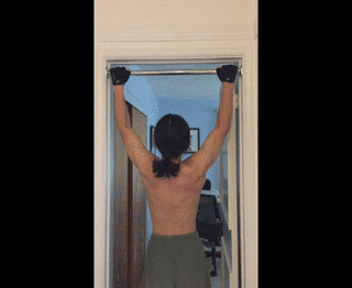 The goal is to do 50 consecutive pull-ups. Until I get there, I'll have to suffice with this animated GIF of me doing pull-up after pull-up!