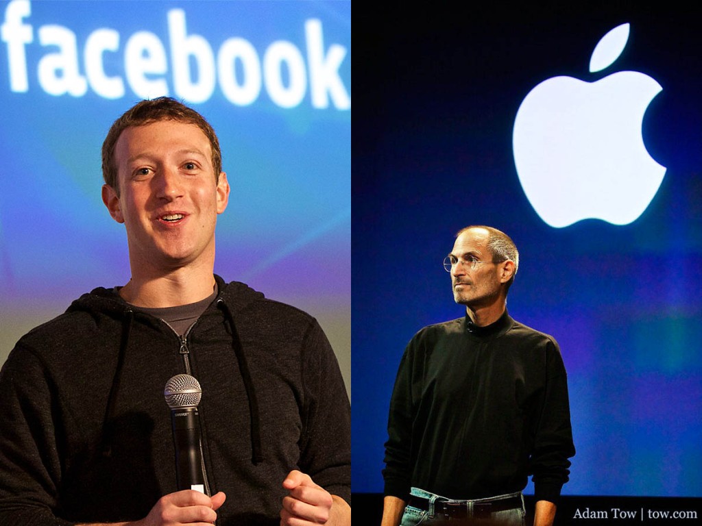 Mark Zuckerberg is known for his gray t-shirt and hoodie. The late Steve Jobs was known for his black mock turtleneck and blue jeans.